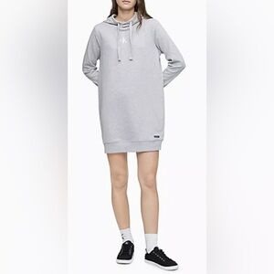 NWT!!Calvin Klein Small Monogram Logo Hoodie Dress SZ US M